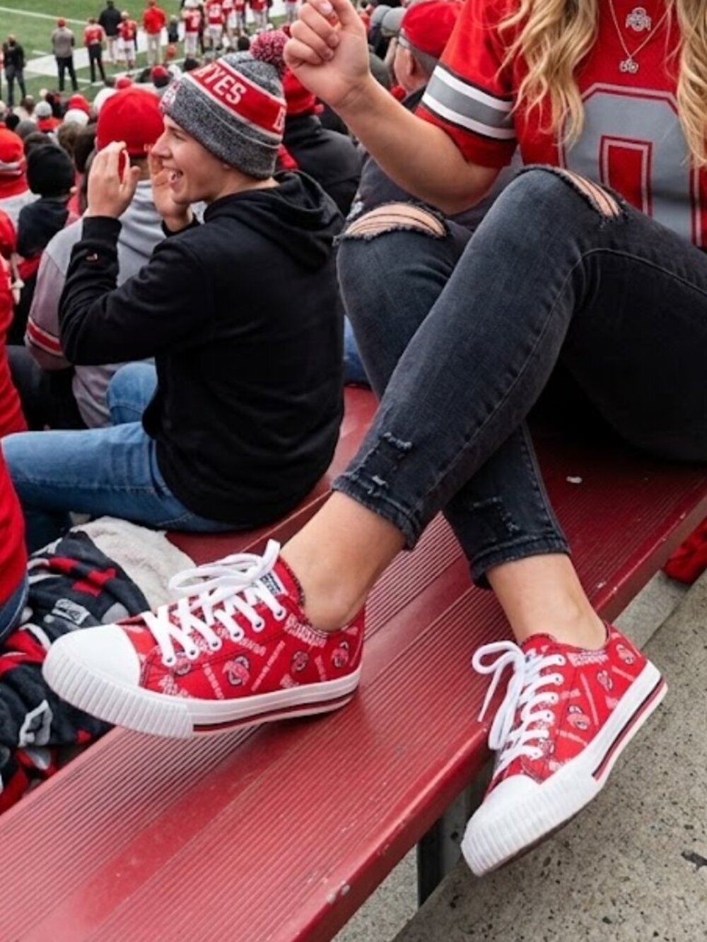 FOCO Ohio State Buckeyes Canvas Sneakers Women's 9 NCAA Team Shoes